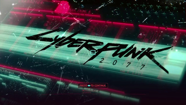This is where the non-fun begins. Cyberpunk title screen.