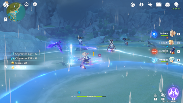 Take that! Fishl fighting some enemies.